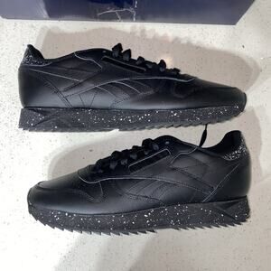 Reebok Men’s Size US 10 Classic Leather Sneaker Black Speckled